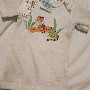 White Tiger Print Kids Shirt